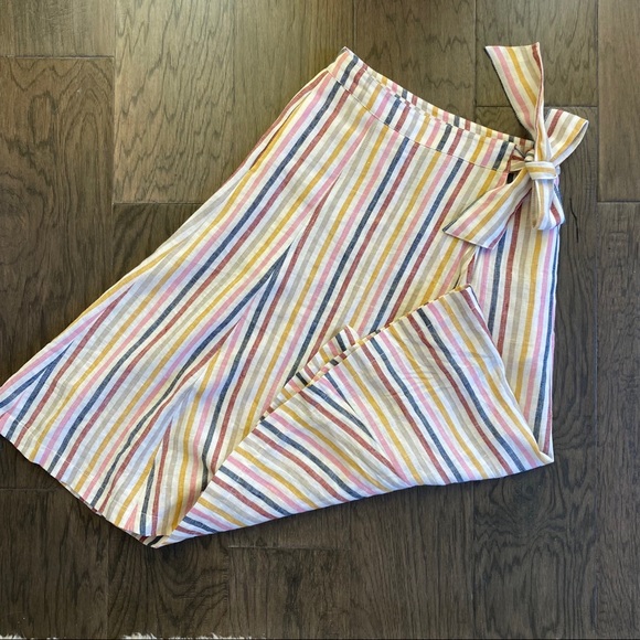 Boden linen wrap skirt in stripe - Picture 6 of 6